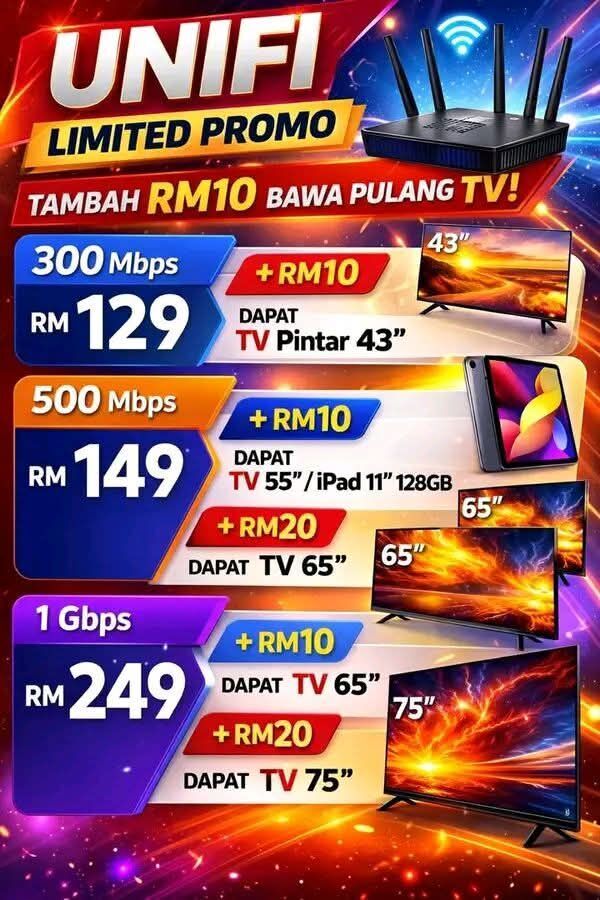 Switch to Unifi promotion in Kedah with free device offer