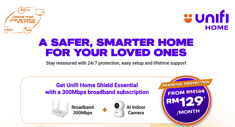 Apply Unifi Home Shield and compare unifi package price in Kedah