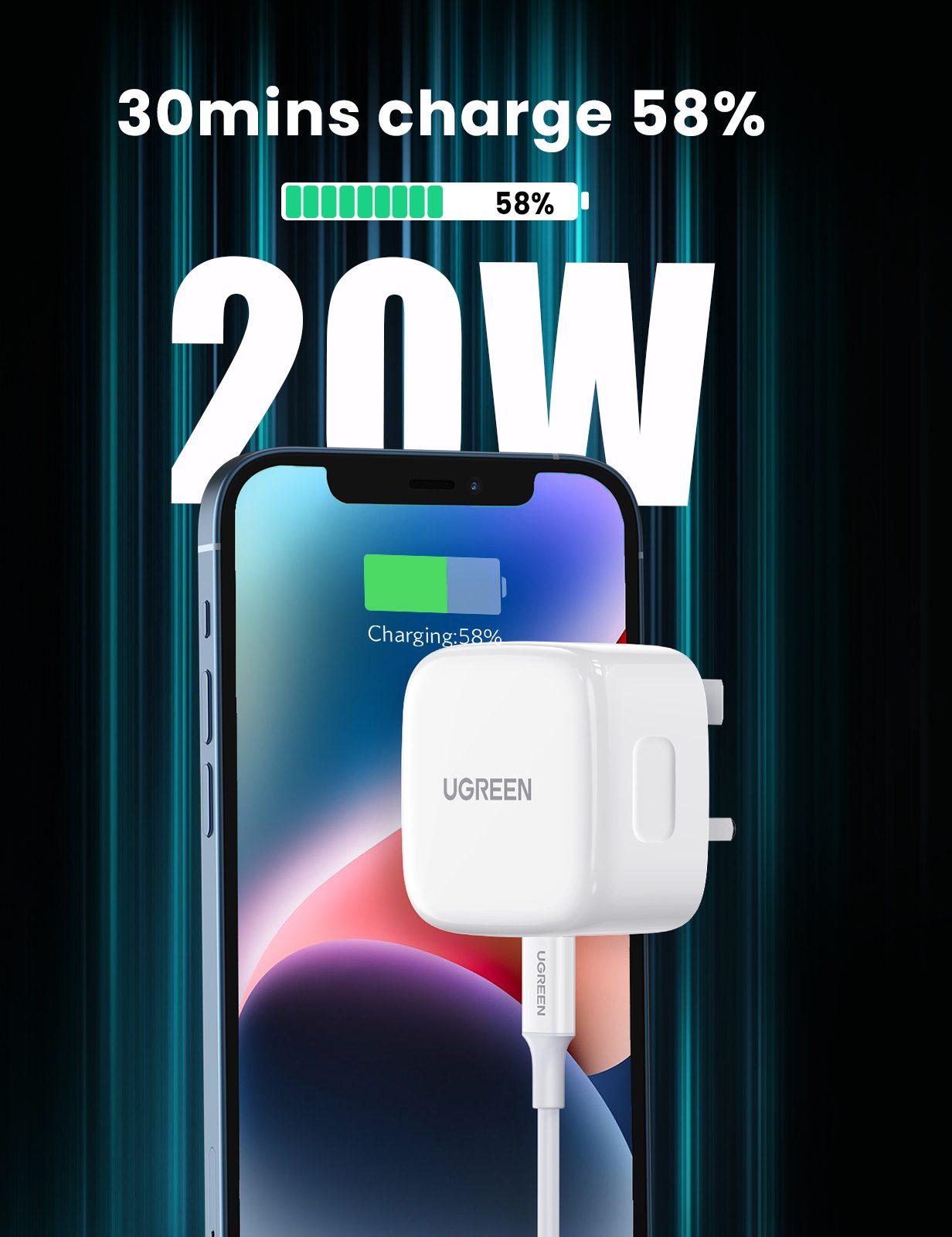 UGREEN 20W PD Fast USB Charger Quick Charge 4.0 3.0 Charger compatible for iPhone 16 15 14 13 12 11 X XS XR 8 For IOS 15 system | Shopee Malaysia
