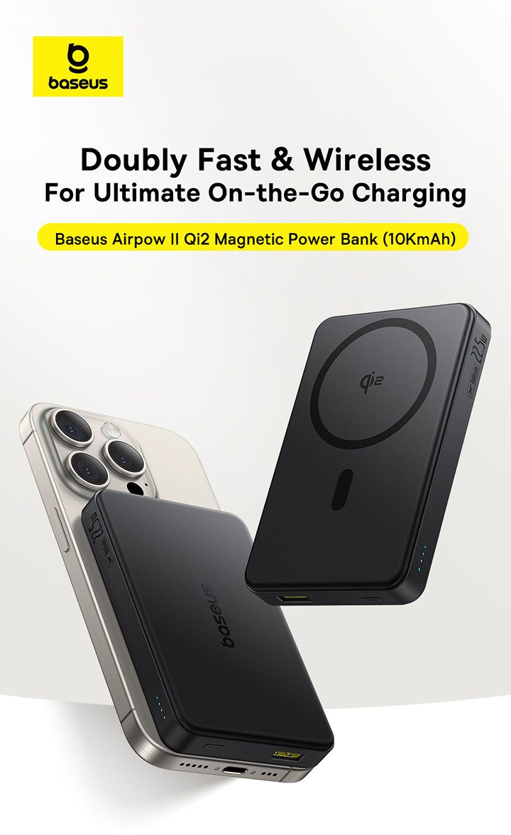Baseus Magnetic Power Bank 10000mAh MagSafe Qi2 Certified Wireless 22.5W Powerbank for iP16/15/14 | Shopee Malaysia
