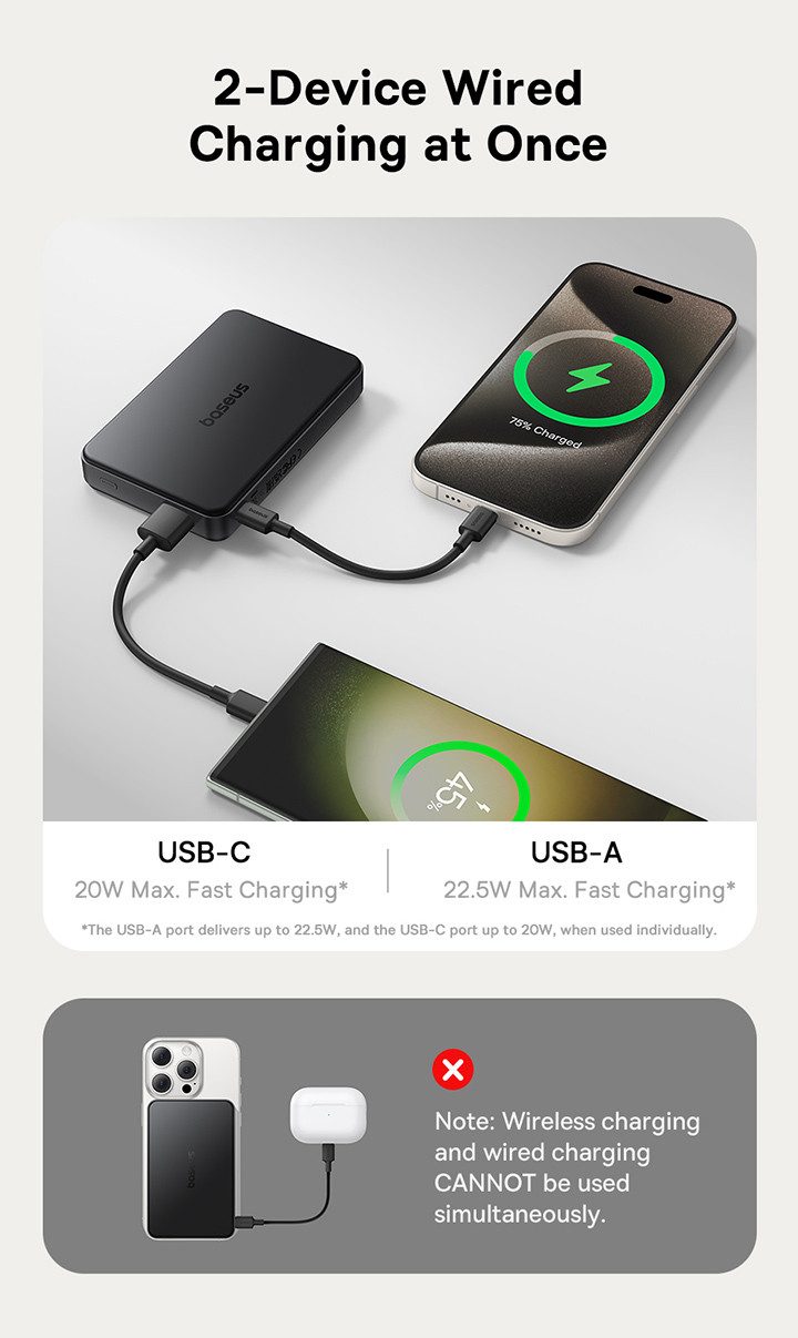 Baseus Magnetic Power Bank 10000mAh MagSafe Qi2 Certified Wireless 22.5W Powerbank for iP16/15/14 | Shopee Malaysia