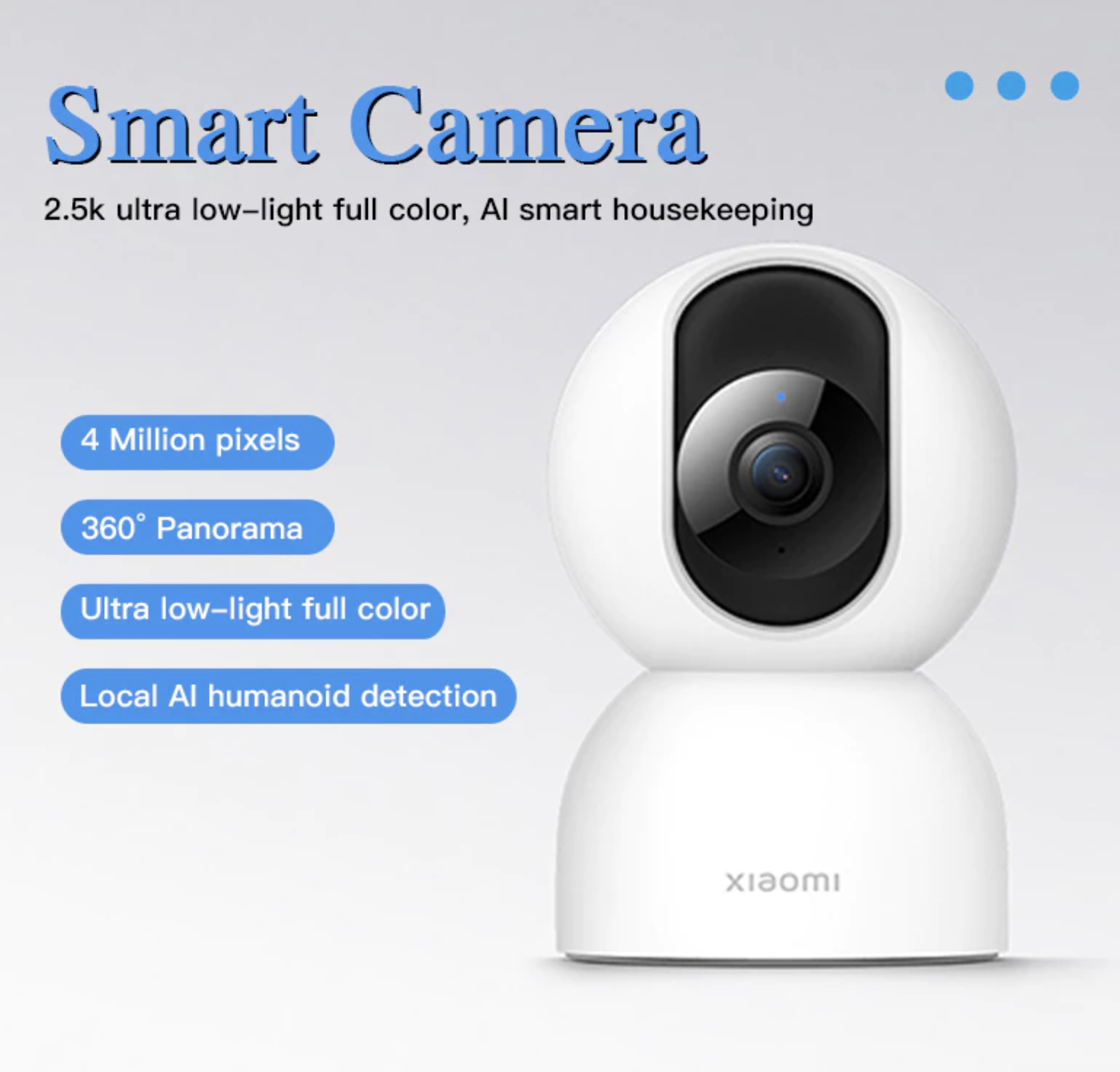 Xiaomi Smart Camera C400 4MP 2.5K Wi-Fi Cam Human Detection CCTV Monitor Indoor Home Security Camera