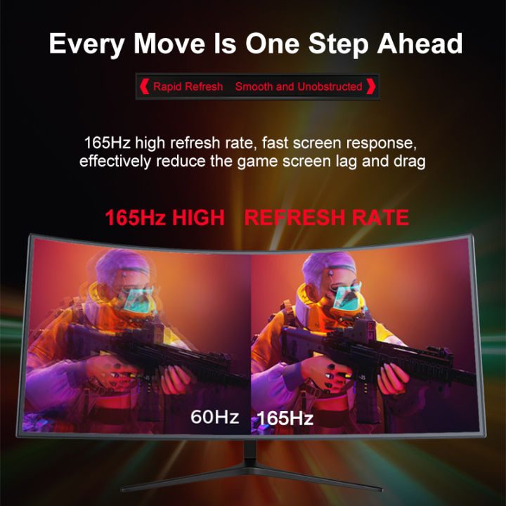 Monitor 27 Inch 165HZ Gaming Curved Monitor PC With Speaker 75HZ/1080P/1MS FHD LCD Display Computer | Shopee Malaysia